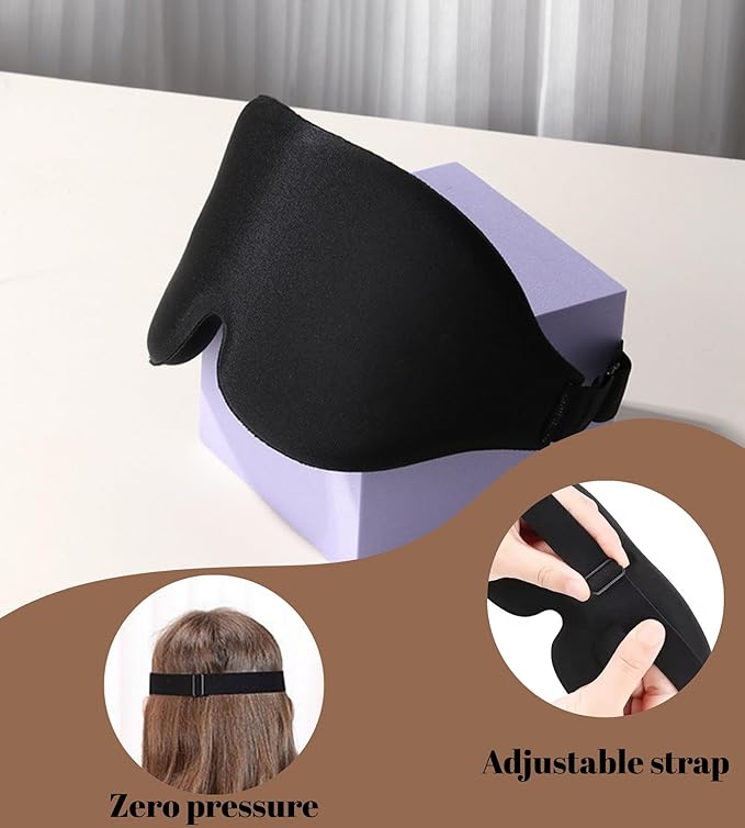 Sleep Mask for Women Men Comfortable Blockout Soft 3D Padded Eye Mask for Sleeping Side Sleeper Friendly Royal Blue