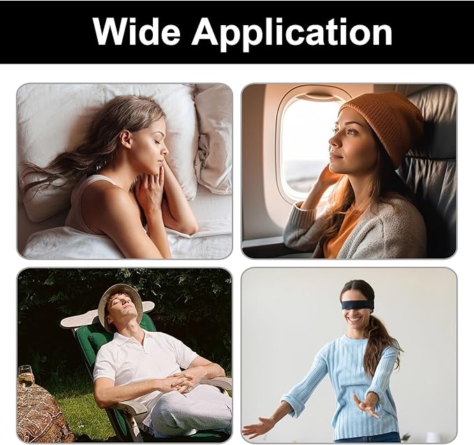 3pcs Comfortable Soft Sleep Eye Masks Shade Cover Lightweight Sleeping Blindfold for Men and Women, Blackout Blindfold for Travel Sleep, Party Game Supplies (Black)
