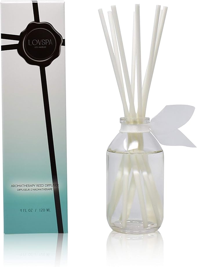 Reed Diffuser Set, Summer Linen Scented Oil Diffuser with Sticks, Home Fragrance Accessories for Bathroom Shelf Decor, Aroma Diffusers for Home or Office Desk, USA Made
