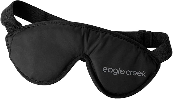 Eagle Creek Sandman Sleep Mask – Ultra-Soft, Light-Blocking Eye Mask with Adjustable Strap for Comfortable Rest & Travel - Lightweight & Durable Design - Black