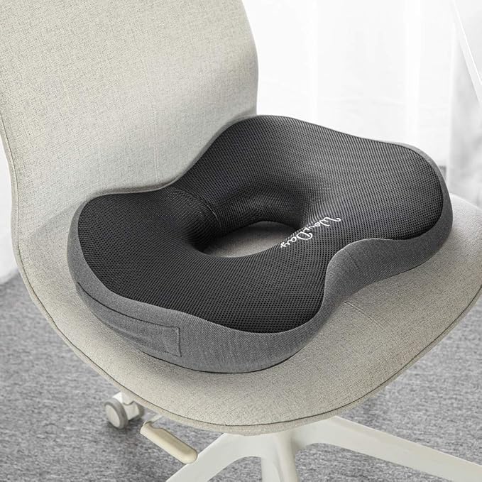 Premium Orthopedic Seat Cushion-Non-Slip Hemorrhoid Pillow Memory Foam Coccyx for Tailbone Pain - Office Home Chair Car Seat Cushion - Sciatica & Back Pain Relief