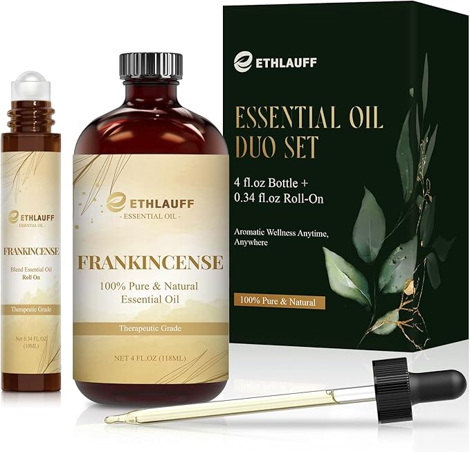 Frankincense Essential Oil — Pure and Natural, Premium Grade Essential Oils for Aromatherapy, Diffusers, Humidifiers, Skincare, Massage, Candle, Soap Making