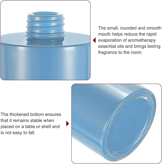 HARFINGTON Empty Glass Diffuser Bottle 140ml/4.7oz Refillable Fragrance Accessories Aromatherapy Jar Container for Replacement Reed Diffuser DIY Home Bathroom Blue with Gold Tone Cap