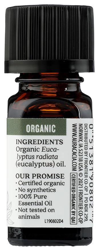 Aura Cacia, Oil Essential Eucalyptus Organic, 0.25 Fl Oz