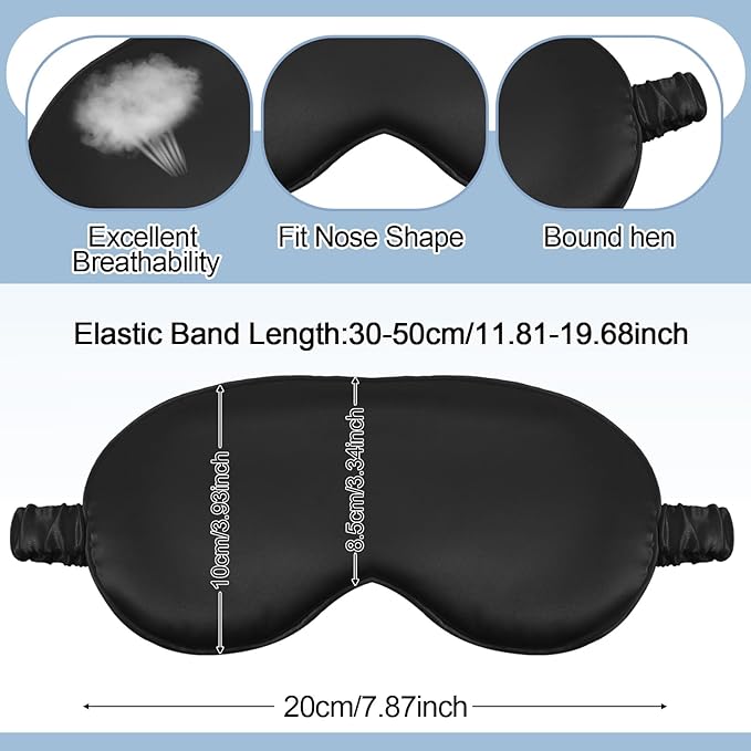 Geyoga 24 Pcs Silk Sleep Eye Masks Soft Satin Masks for Sleeping with Adjustable Elastic Strap Comfortable Blindfold Eyeshade for Men Women Travel Nap Night Sleep(Pink, Black)