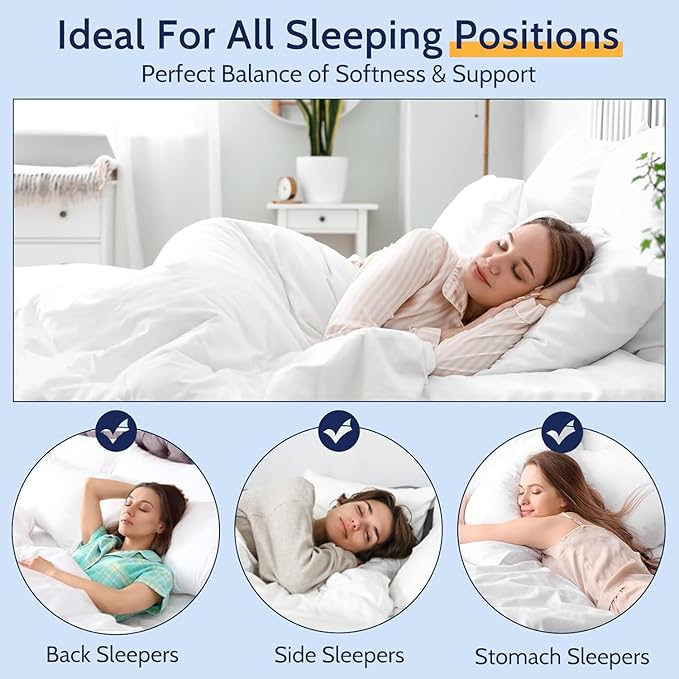 ROUMEA Pillows Standard Size Set of 4,Gusseted Bed Pillows 4 Pack, Luxury Hotel Quality, Supportive Standard Pillows with Soft Down Alternative for Back Stomach Side Sleepers, Machine Washable