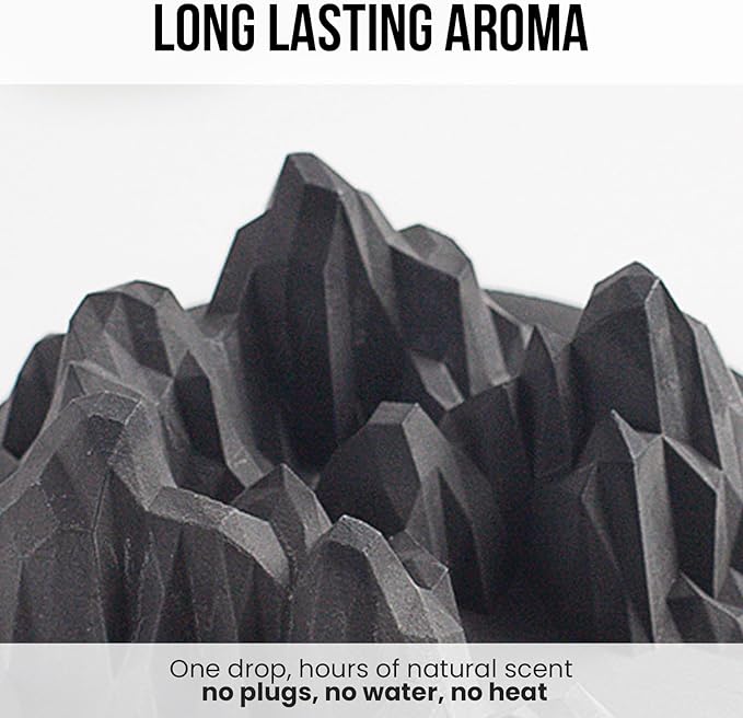 HOME ARCHIVE Aroma Diffuser with Aromatherapy Fragrant Oil Diffusers for Home Room Decor Fig Fragrance (Mountain Aroma Stone (Black))