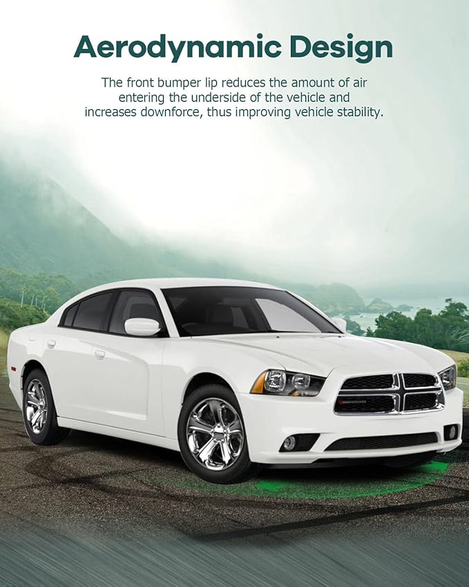 SCITOO Front Lip Spoiler Fits for 2011-2014 for Dodge Charger Glossy Black Front Bumper Lip