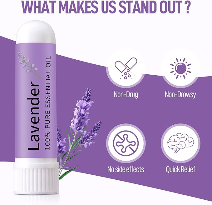 Hion Nausea Relief Inhaler-Lavender, Natural Essential Oils Inhalers