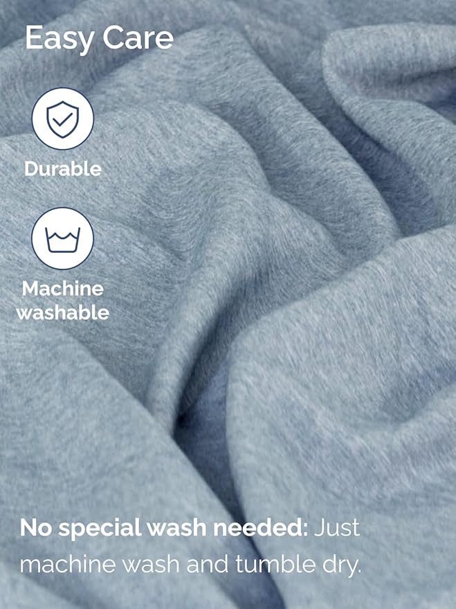 Extra Deep Twin Sheet Set - 4 Piece Breathable and Cooling Sheets - Hotel Luxury Bedding for Women, Men, Kids & Teens - Easy & Secure Fit - Soft and Wrinkle Free - Extra Deep Pockets - Heathered Blue