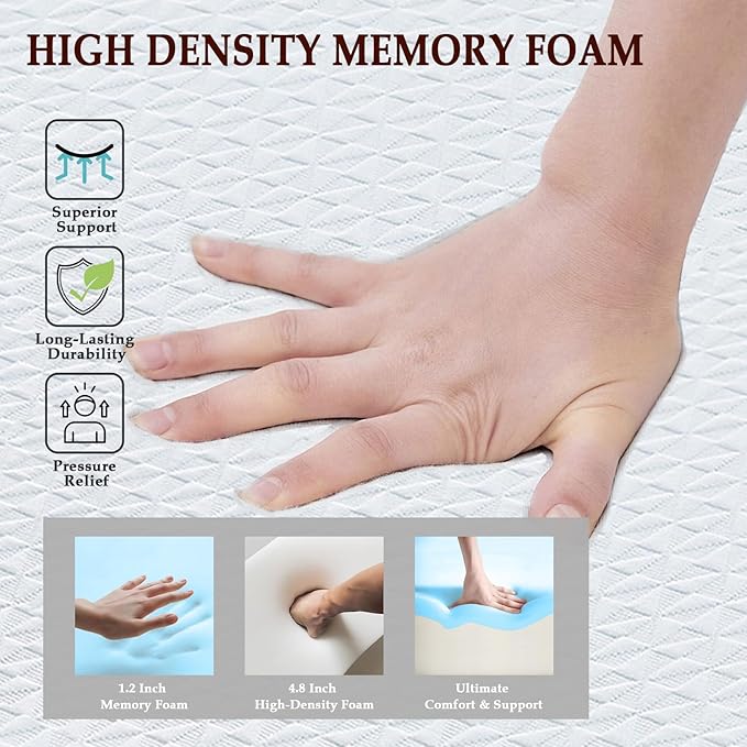6" Leg Elevation Pillows Memory Foam Leg Support Bed Wedge Pillow Leg Elevated for Sleeping, Leg Pillows Good for Back& Knee& Hip& Ankles
