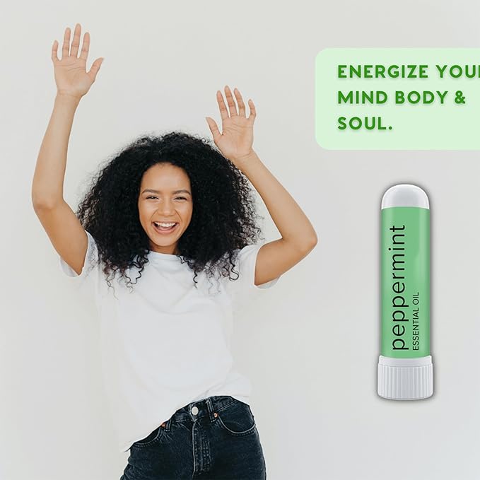 MOXE Peppermint Essential Oil Nasal Inhaler, Therapeutic No-Mess Aromatherapy, Cooling, Refreshing, Invigorating, Uplifts Mood and Positivity, Pure and Undiluted, Made in USA (3 Pack)
