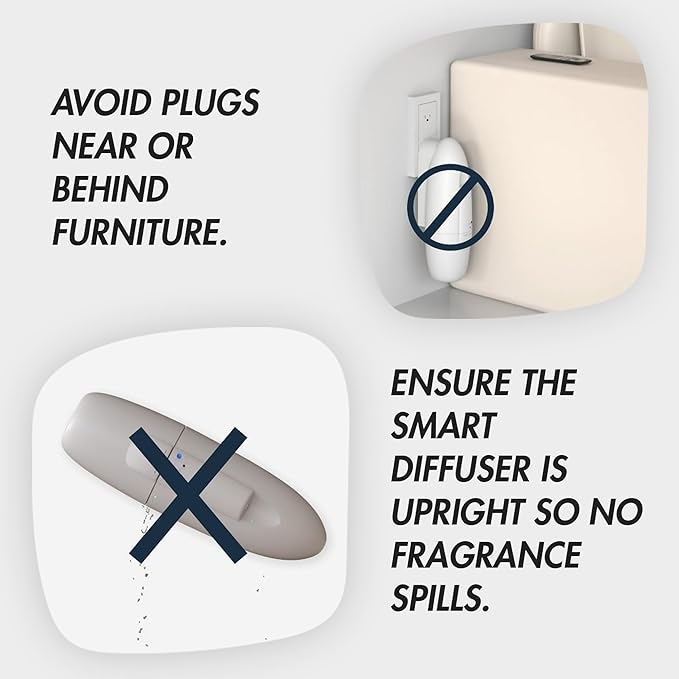 California Fresh Home Plug in Waterless Smart Diffuser – App-Controlled Refillable Wall Diffuser for Home & Office - Up to 3000 Sq FT Coverage - with 3 Diffuser Oils