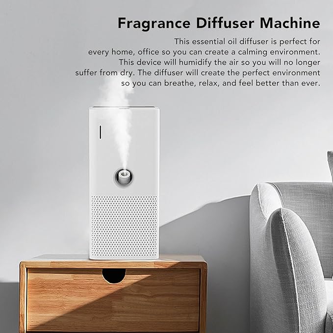 Essential Oil Diffuser, Quiet Aromatherapy Diffuser, Home Fragrance Diffuser, Scent Air Machine for Home Office Bedroom Bathroom (White)