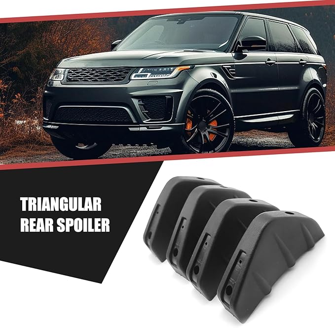 4 PCS Car Lower Bumper Lip Diffuser, 4.9" x 2.5" Spoiler Fin Protector, Vehicle Rear Splitter Lip Wing, Universal for Most Cars (Black)