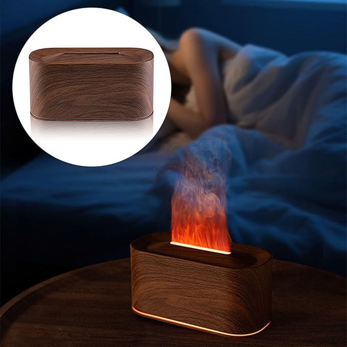 LICAEVEY Essential Oil Diffuser, 220ml Ultrasonic Aromatherapy Diffuser with 7 Colors Light and Quiet Operation, for Home Office Bedroom (Dark Wood Grain)