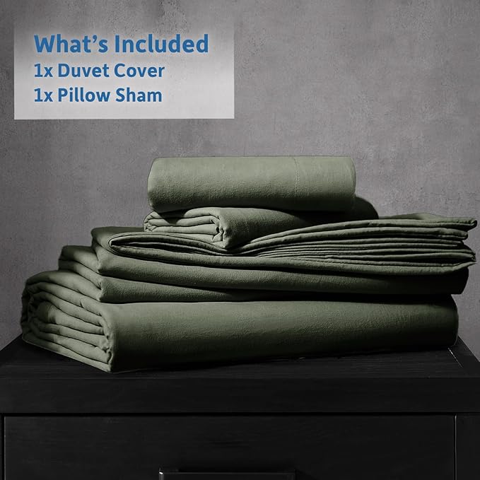 Nestl Olive Green California King Duvet Cover Sets - Soft Double Brushed Cal King Duvet Cover, 3 Piece, with Zipper Closure, 1 Duvet Cover 104x98 inches and 2 Pillow Shams