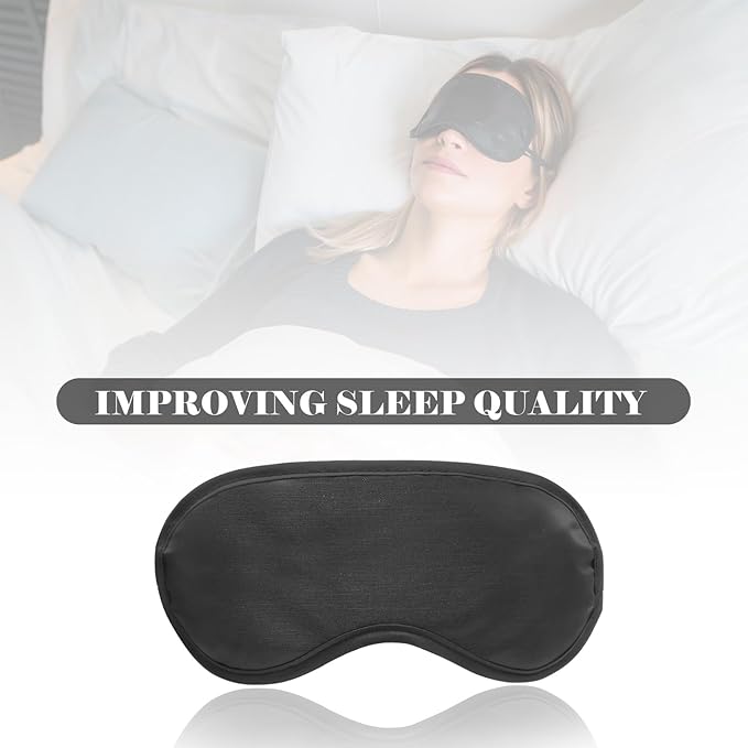 3pcs Comfortable Soft Sleep Eye Masks Shade Cover Lightweight Sleeping Blindfold for Men and Women, Blackout Blindfold for Travel Sleep, Party Game Supplies (Black)