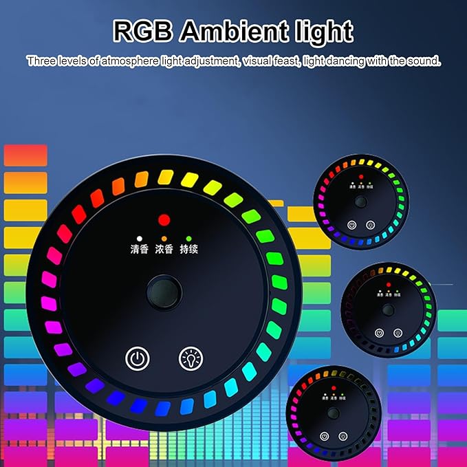 Worparsen Mist Ultrasonic Humidifier Car Fragrance Diffuser Sure Here's A Product Title for Listing Air Freshener with Colorful Light Rechargeable Auto Gulong