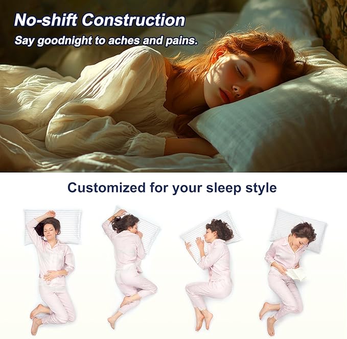Favocama Pillows Standard Size Set of 4 Hotel Collection Bed Pillow for Sleeping Pillows 4 Pack for Back, Stomach or Side Sleepers Soft and Supportive Washable Pillows for Bedroom