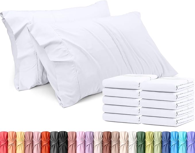 Utopia Bedding King Pillow Cases - 12 Pack - Envelope Closure - Soft Brushed Microfiber Fabric - Shrinkage and Fade Resistant Pillow Covers King Size 20 X 40 Inches (King, White)