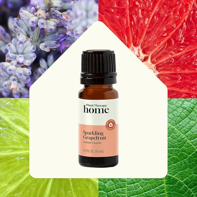 Plant Therapy Home Sparkling Grapefruit Laundry Essential Oil Blend 10 mL (1/3 oz), 100% Pure & Undiluted, Fresh Scent for Washer & Dryer, Natural Laundry Scent Booster