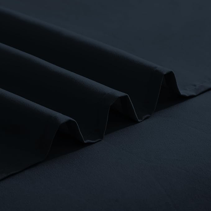 Elegant Comfort Luxurious 1500 Premium Hotel Quality Microfiber Three Line Embroidered Softest 5-Piece Bed Sheet Set, Wrinkle and Fade Resistant, Split King, Black