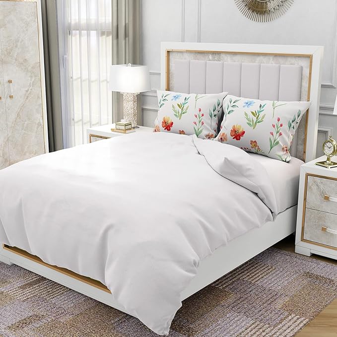 YIYEA King Size Pillow Cases Set of 2, Ultra Soft Double Brushed Microfiber Pillowcases King, Floral Bed Pillow Covers, Fade Resistant, Easy Slip-On (20"x36")