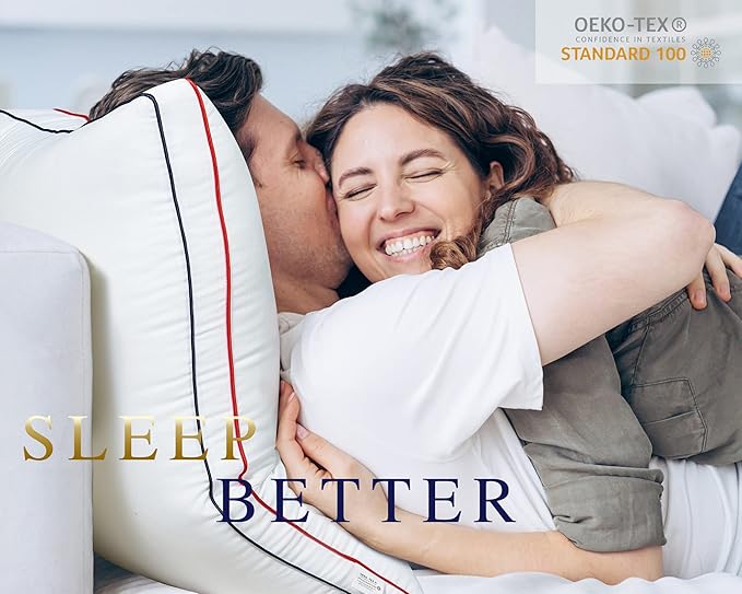 Bed Pillows for Sleeping, Queen Size Pillows Hotel Quality Set of 2, Fluffy and Supportive Gusseted Pillows for Side and Back Sleepers, Cooling Down Alternative Soft Pillow (20x30 in)