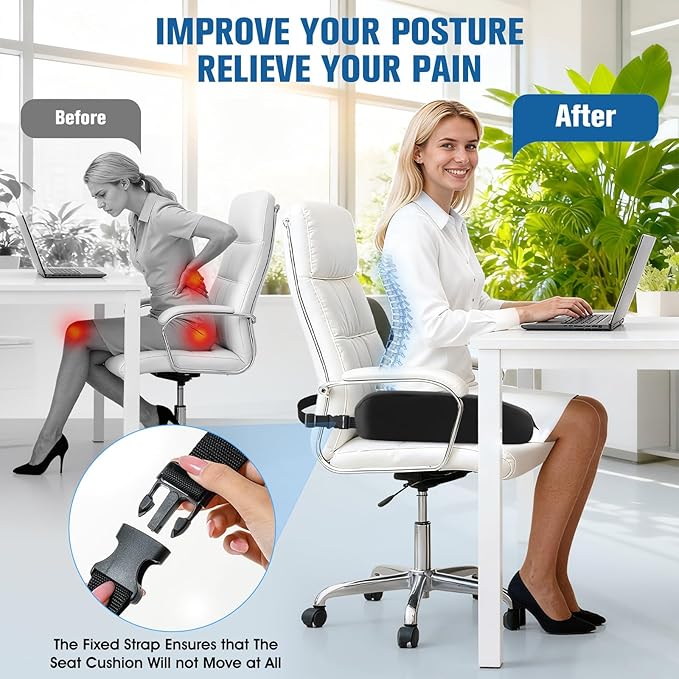 Upgraded Bed Sore Cushions for Butt, Bedsore Pressure Relief Pillow for Sleeping and Sitting,Memory Foam Bed Sore Donut Pillow,Tailbone Pain Relief Cushion for Bed Sores on Buttocks, Black