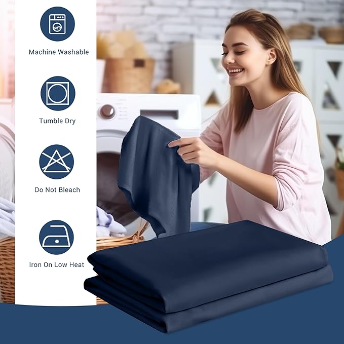 Pillowcases King 4 Pack, 20x36 Pillow Cases with Envelope Closure, Soft Plain Brushed Microfiber Covers Breathable Wrinkle-Resistant, Navy Blue
