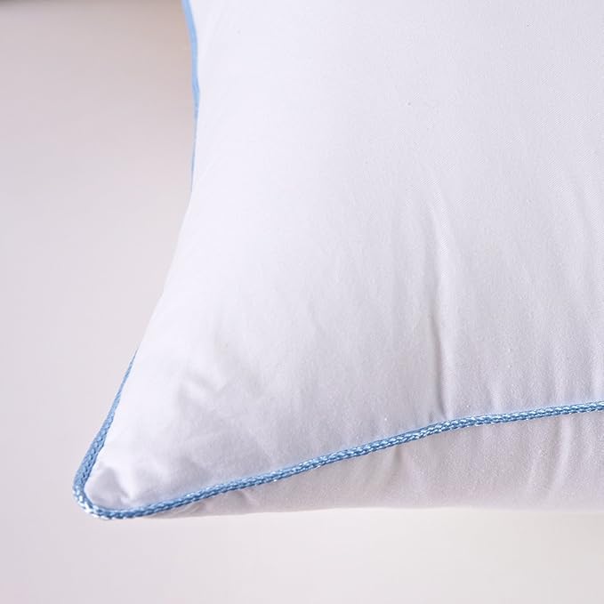 Pillows Set of 2, Fluffy Down Alternative Bed Pillow Cotton Cover, White, King Size 20x36