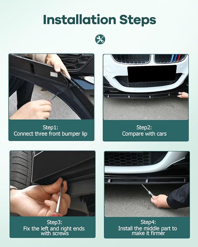 SCITOO Front Lip Spoiler Fits for 2011-2014 for Dodge Charger Glossy Black Front Bumper Lip