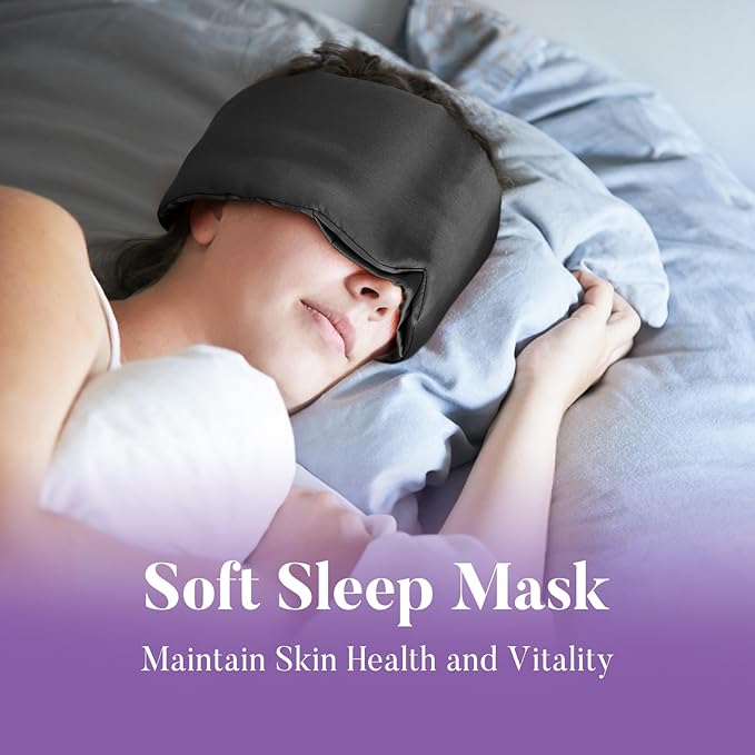 Sleep Mask for Side Sleeper, Eye Mask for Women Men, Soft and Comfortable Night Sleeping Mask Eye Cover for Sleeping with Adjustable Band (Black)