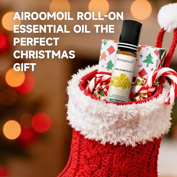 Helichrysum Essential Oil Roll On, 10mL, Pre-Diluted Aromatherapy Blend, Gentle Buildable Fragrance, Pocket Size for Daily Commute, Office & Night Relaxation Ritual, Female Gift