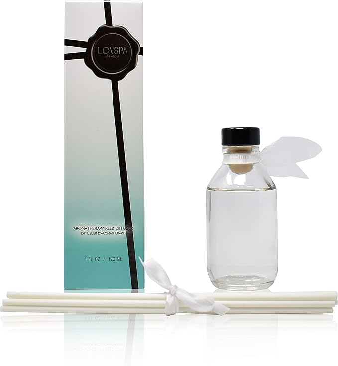 Reed Diffuser Set, Summer Linen Scented Oil Diffuser with Sticks, Home Fragrance Accessories for Bathroom Shelf Decor, Aroma Diffusers for Home or Office Desk, USA Made