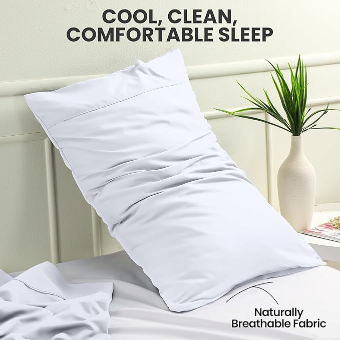Utopia Bedding Queen Pillow Cases - 2 Pack - Envelope Closure - Soft Brushed Microfiber Fabric - Shrinkage and Fade Resistant Pillow Covers Queen Size 20 X 30 Inches (Queen, White)