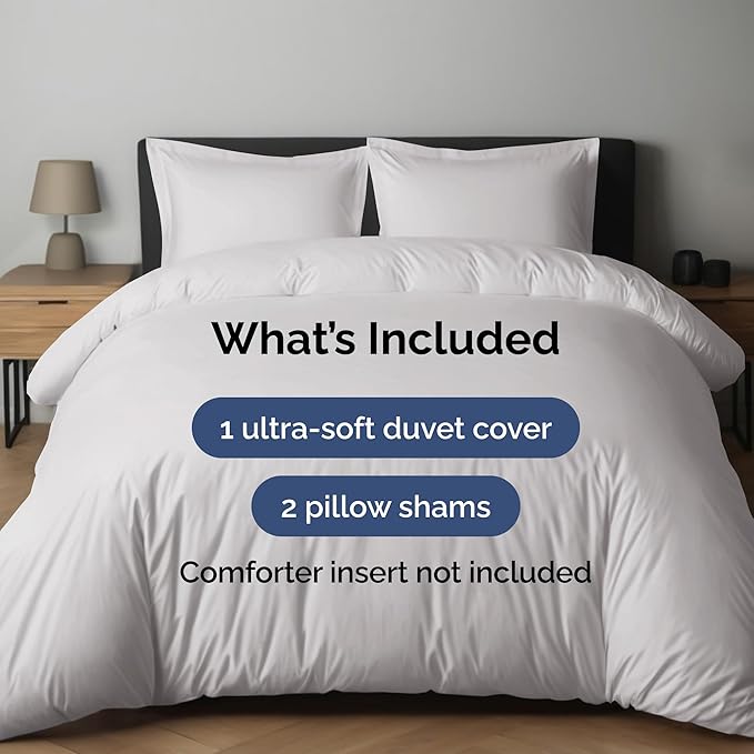 Duvet Cover Cal King Size Set - Extra Soft Cal King Duvet Cover 104" x 98" with 2 Pillow Shams - Hotel Luxury, Easy Care & Fade Free w/ Zipper Closures & Ties - Comfy, Cozy & Breathable (French Grey)
