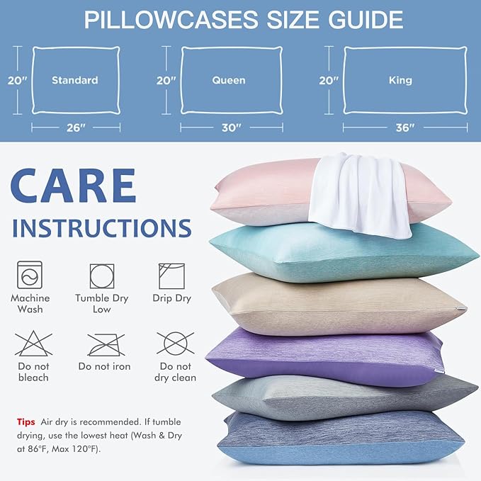 Elegear Cooling Pillow Cases for Hot Sleepers, Japanese Q-Max 0.5 Cooling Pillowcases, Both Sides[Cooling/Cotton], Breathable Soft Pillowcase for Hair and Skin, Set of 2-Dark Grey King (20" x 36")