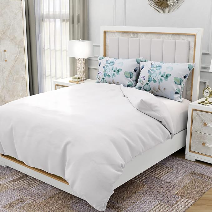 YIYEA Pillow Cases Queen Size Set of 2, Ultra Soft Double Brushed Microfiber Pillowcases Queen, Floral Bed Pillow Covers, Fade Resistant, Easy Slip-On (20"x30")