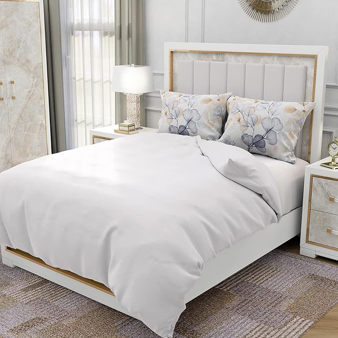 YIYEA King Size Pillow Cases Set of 2, Ultra Soft Double Brushed Microfiber Pillowcases King, Floral Bed Pillow Covers, Fade Resistant, Easy Slip-On (20"x36")