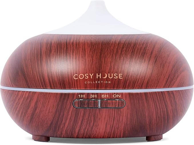 Cosy House Collection 300ml Ultrasonic Essential Oil Diffuser – Adjustable Mist, 16hr Run Time & Auto Shut-Off with BPA-Free & Easy Cleaning