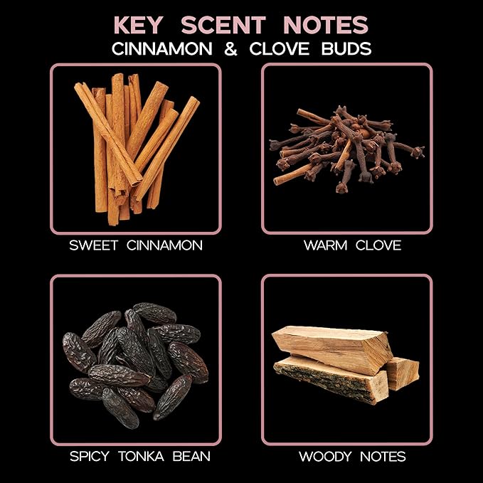 Cinnamon & Clove Buds Diffuser Oil - Fall Essential Oils for Diffuser Refill & Air Freshener Room Spray - Long-Lasting & Natural Home Fragrance, Scented Oil for Diffusers, USA Made, 4oz