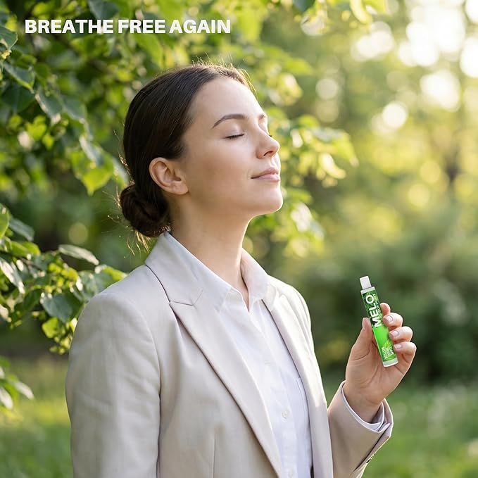 Quit Smoking Inhaler Stick with Mullein, Thyme & Refreshing Apple Flavor - Plant-Based, Nicotine Free Vapors Pens for Relaxation & Respiratory Wellness - Upto 600 Puffs