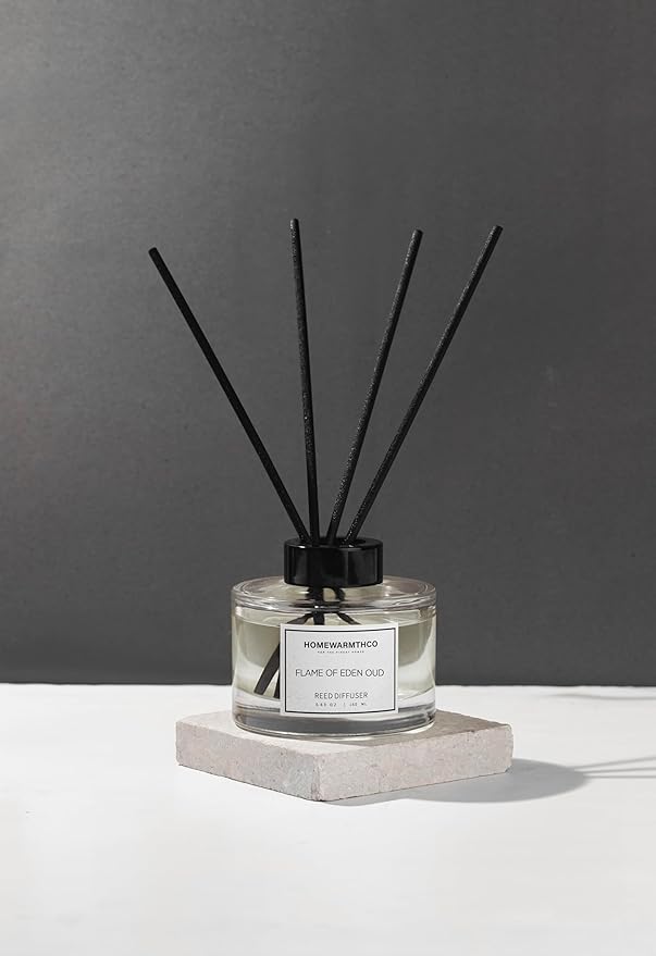 Oud Rose & Jasmine Reed Diffuser Set - Luxury Fragrance Reed Diffusers for Home. Office, Bathroom, Kitchen and Home Decor - Long-Lasting Scent with Non-Toxic Oils (5.63 oz, 160ml)