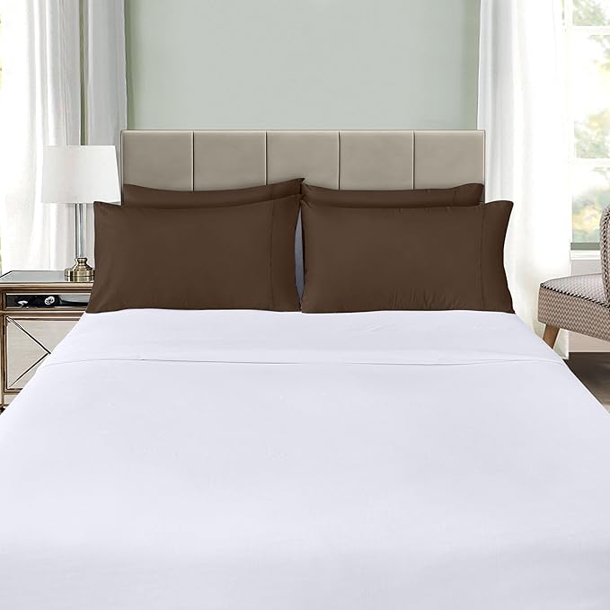 Utopia Bedding King Pillow Cases - 4 Pack - Envelope Closure - Soft Brushed Microfiber Fabric - Shrinkage and Fade Resistant Pillow Covers King Size 20 X 40 Inches (King, Brown)