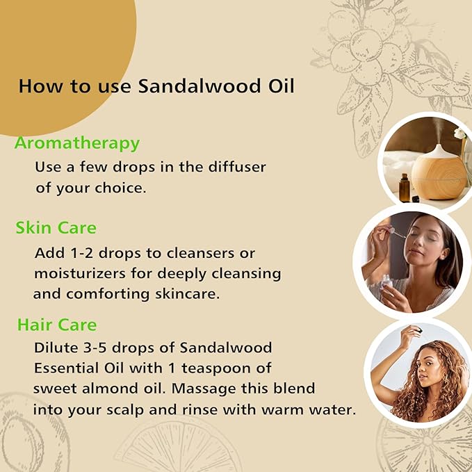 GM Gumili Agarwood Sandalwood Essential Oils for Perfume Candles Soaps Yoga Meditation Massage Diffuser - 2 OZ, Pack of 2