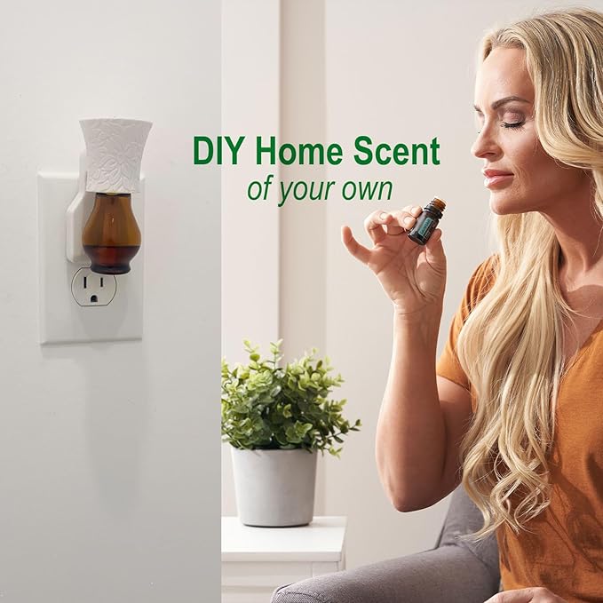 Blank Plug in Air Freshener Polarized Wall Plug Oil Diffuser for DIY Characteristic Home Scent from Natural Essential Oil, EO+Water, Fragrance Refill (White 1 Set)