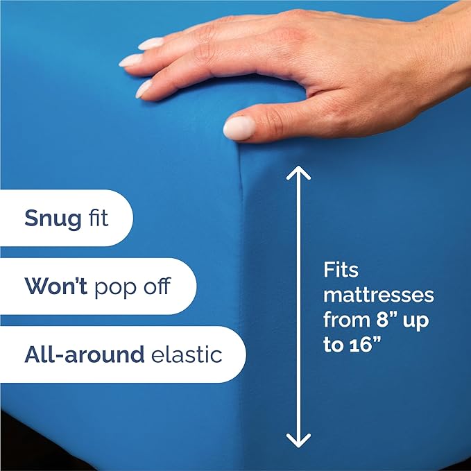 King 6 Piece Sheet Set - Comfy, Breathable & Cooling - Hotel Luxury Bedding for Women, Men, Kids, Teens & Children - 1 Flat & 1 Fitted Sheet & 4 Pillowcases w/ Deep Pockets - Wrinkle Free - Royal Blue