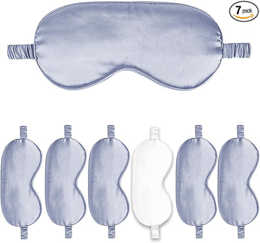 7PACK Satin Eye Mask Silk Sleep Masks Silky Blackout Eyes Covers Sleeping Blindfold Eyeshade Wedding Bridal Gift Travel Naps